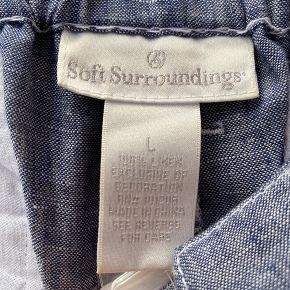 Soft Surroundings Linen Wide Leg Pants Women's Size L - Picture 7 of 15